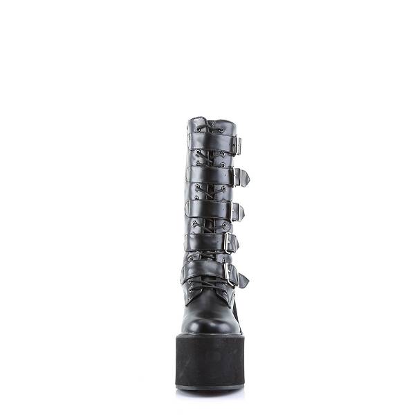 Demonia Women's Swing-220 Knee High Platform Boots - Black Vegan Leather D6279-38US Clearance